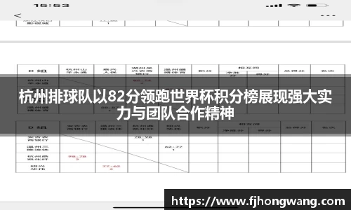 杭州排球队以82分领跑世界杯积分榜展现强大实力与团队合作精神